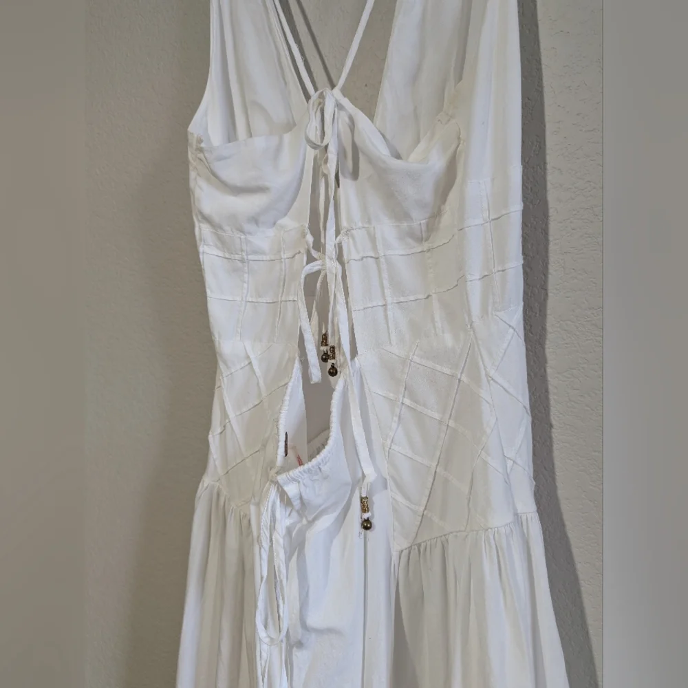 Free People Summer Queen Midi Lace Up Back Midi Dress White S - Picture 9 of 14